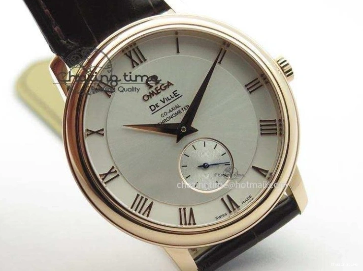 0207 Popular De Ville MK 1:1 Best Edition RG White Dial On Black Leather Asian Seagull T1701 (Sec@6) 8237
